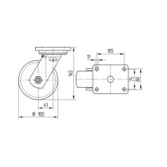   Alumínium Kerék Pur Futófelülettel 100-As Önbeálló Villával (400Kg)