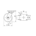 Alumínium Kerék Pur Futófelülettel 250-Es Önbeálló Görgő 1000 Kg