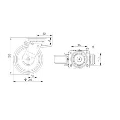   Alumínium Kerék Pur Futófelülettel 200-As Önbeálló Villával