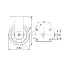 Öntöttvas Kerék Pur Futófelülettel 150-Es Fixvillás