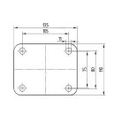 Öntöttvas Kerék Pur Futófelülettel 150-Es Fixvillás