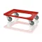 Szállító Roller 61x41 cm tömörgumi kerékkel 2 forgo 2 fix, piros
