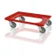 Szállító Roller 61x41 cm tömörgumi kerékkel 2 forgo 2 fix, piros