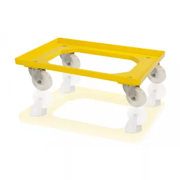   Szállító Roller 61x41 cm poliamid kerékkel 2 forgo 2 fix, sárga