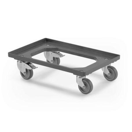 Szállító Roller 61x41 cm szürke, 2 fix + 2 forgó-fékes kerékkel