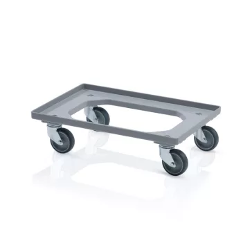 Szállító roller, 2 forgó + 2 fix kerék szürke