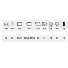   Intézményi szürke nyommentes önbeálló fékes görgő 50-es