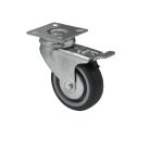 Intézményi szürke nyommentes önbeálló fékes görgő 125-ös