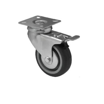   Intézményi szürke nyommentes önbeálló fékes görgő 125-ös