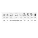 Intézményi szürke nyommentes önbeálló fékes görgő 125-ös