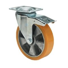   Nagy teherbírású, forgó-fékes görgő, poliuretán, 200 mm, 700 kg
