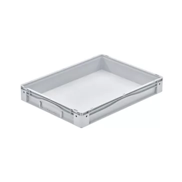 Láda 800x600x120 mm, alja és oldala zárt, Szürke