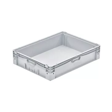 Láda 800x600x175 mm, alja és oldala zárt, Szürke