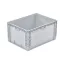 Láda 800x600x420 mm, alja és oldala zárt, megerősített alj, Szürke