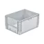 Láda 800x600x420 mm, alja és oldala zárt, megerősített alj, Szürke
