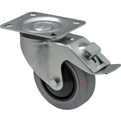   Antisztatikus (ESD), forgó-fékes görgő, tömörgumis, talpas, 80 mm, 80 kg