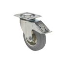 Szürke nyommentes tömörgumis önbeálló totálfékes kerék 200-as