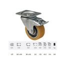 Poluretán, Talpas, Forgó-Fékes görgő, 125 mm, 250 kg