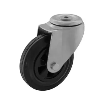   Tömörgumis, műanyagfelnis, hátfuratos, önbeálló kerék, 125-ös