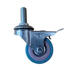   Műszerkocsi kerék, csapos, tömörgumis, 50mm, szürke fékkel