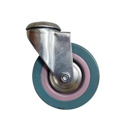 Műszerkocsi kerék, hátfuratos, tömörgumis, 100 mm