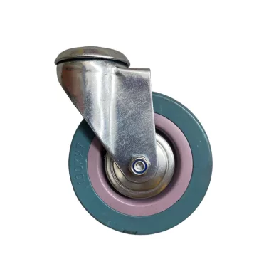 Műszerkocsi kerék, hátfuratos, tömörgumis, 100 mm