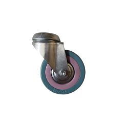 Műszerkocsi kerék, hátfuratos, tömörgumis, 75mm