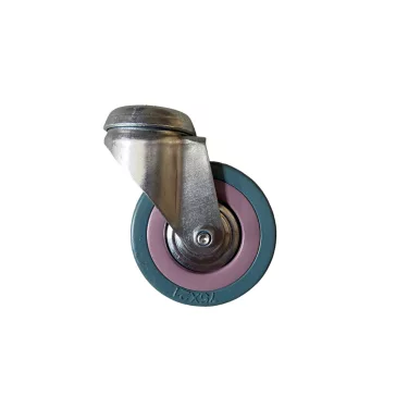 Műszerkocsi kerék, hátfuratos, tömörgumis, 75mm