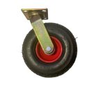 Fémfelnis, fújható molnárkocsi kerék, Önbeálló villában, 260 mm, 100 kg