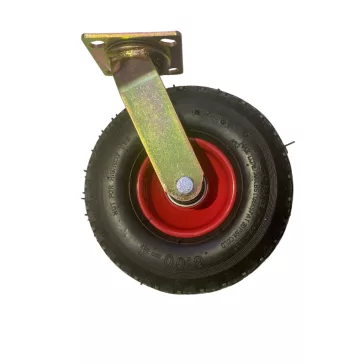   Fémfelnis, fújható molnárkocsi kerék, Önbeálló villában, 260 mm, 100 kg