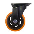 Fekete Acélfelnis görgő, talplemezes, polipropilén futófelülettel, önbeálló, 100 mm