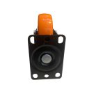 Fekete Acélfelnis görgő, talplemezes, polipropilén futófelülettel, önbeálló, 100 mm