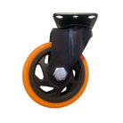 Fekete Acélfelnis görgő, talplemezes, polipropilén futófelülettel, önbeálló, 100 mm