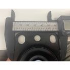 Fekete Acélfelnis görgő, talplemezes, polipropilén futófelülettel, önbeálló, 100 mm