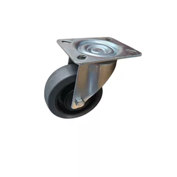   Sötét szürke gumis, Forgó, Nyommentes Görgő,100 mm, 160 Kg