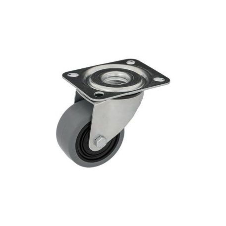 Szürke gumis, Forgó, Nyommentes Görgő,125 mm, 200 Kg