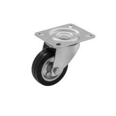   Műszerkocsi kerék, talplemezes, forgó, tömörgumis, 80 mm