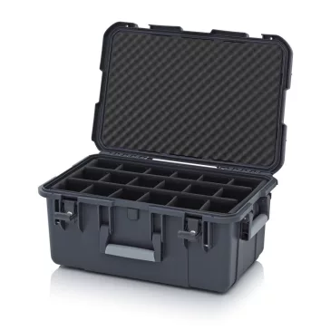   Védőkoffer Pro, 3 Fogantyúval, Párnázott Betéttel, Zárral Cp Sg 6427 B4 antracit szürke