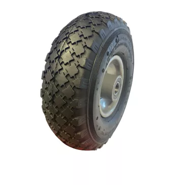   Molnárkocsi Kerék, Tömlős, Szürke Fémfelnis, golyóscsapágyas, 3.00-4 (260x85)