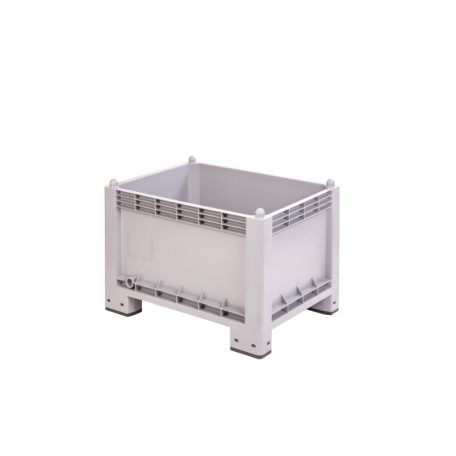 Zárt oldalú 300 l-es műanyag box-konténer, 4 lábas, 