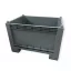 Zárt oldalú 300 l-es műanyag box-konténer, 4 lábas, reg