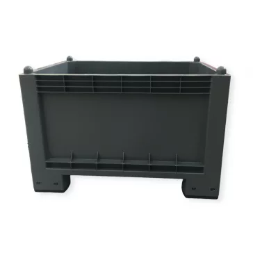 Zárt oldalú 300 l-es műanyag box-konténer, 4 lábas, reg