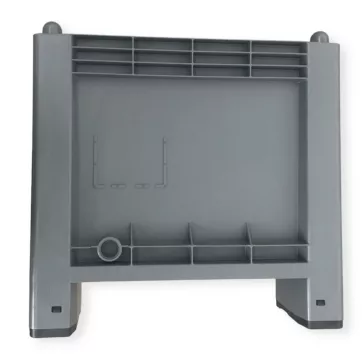 Zárt oldalú 300 l-es műanyag box-konténer, 4 lábas, reg