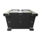 Zárt oldalú 550 l-es box-konténer 4 lábas, reg