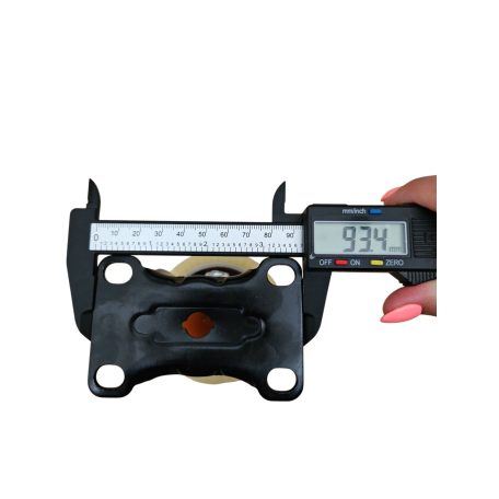 Fekete Acélfelnis görgő, talplemezes, fix, polipropilén futófelülettel, 100 mm