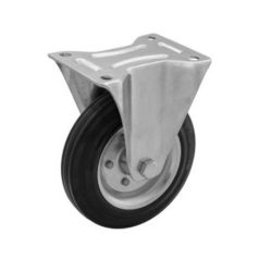   Acélfelnis görgő, talplemezes, fix, tömör gumiabronccsal, 100 mm