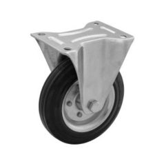   Acélfelnis görgő, talplemezes, fix, tömör gumiabronccsal, 125 mm