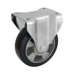   Közepes teherbírású, elasztikus gumi, talpas, fix görgő,  200 mm