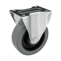Szürke gumis, Fix, Nyommentes Görgő,200 mm, 300 Kg