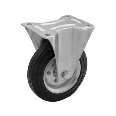   Acélfelnis görgő, talplemezes, fix, tömör gumiabronccsal, 125 mm